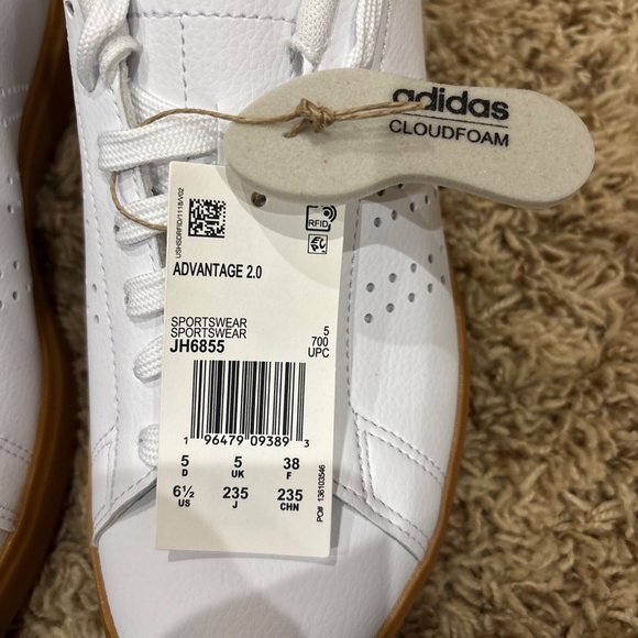 White Adidas Womens Advantage 2.0 Shoes Size 6.5 - Picture 10 of 14